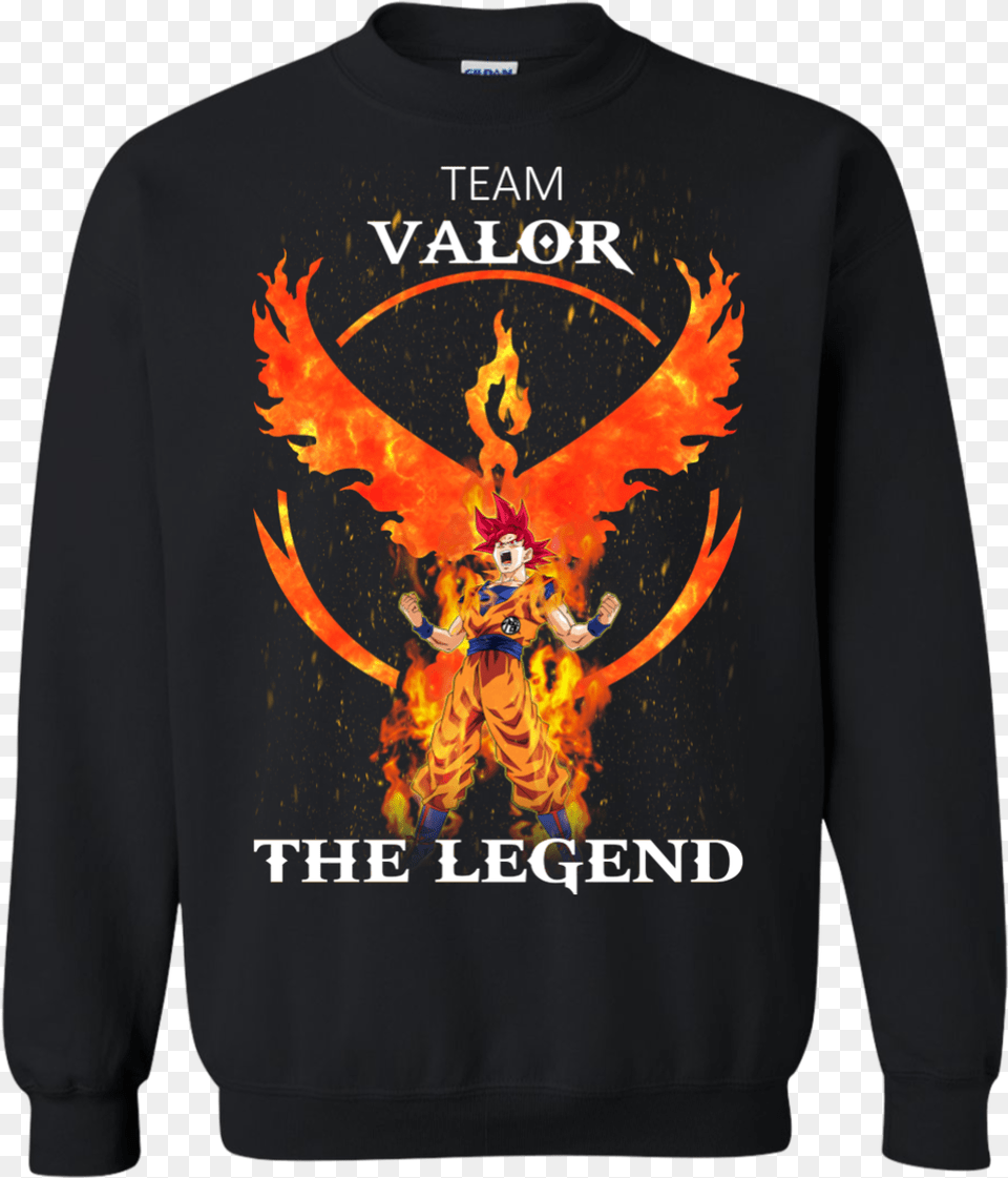 Team Valor Goku, Sweatshirt, Clothing, Sweater, Knitwear Png