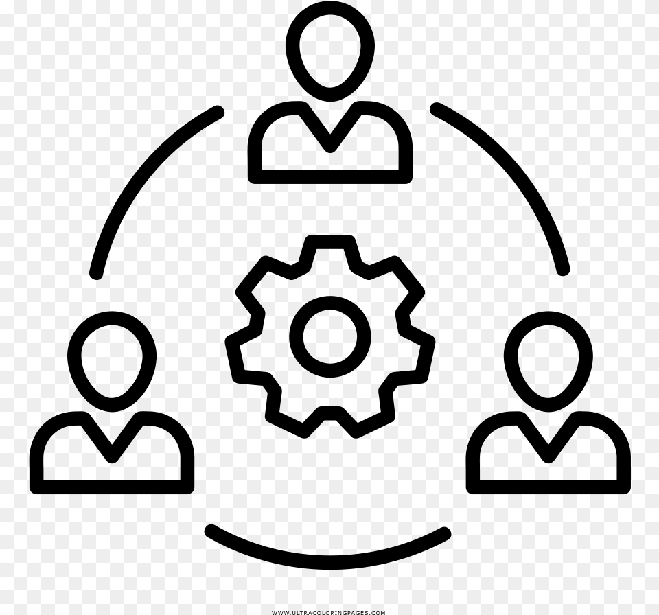 Team Work Coloring, Gray Png