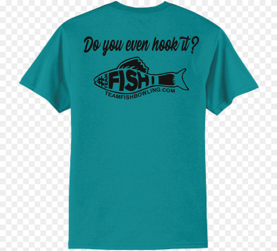 Teamfish Bowling T Shirt Teal Hook It Logo Back Active Shirt, Clothing, T-shirt Free Png