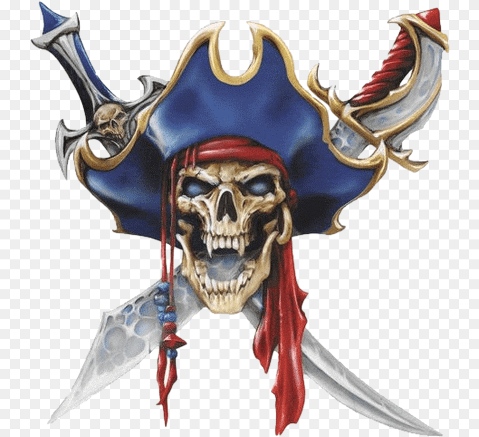 Teamspeak 3 Server Banner Pirate Skull Decals, Person, Blade, Dagger, Knife Png Image