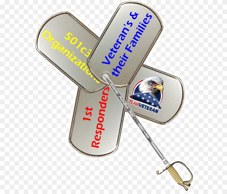 Teamwork 4 Dog Tags And Sword, Weapon, Animal, Bird, Racket Free Transparent Png