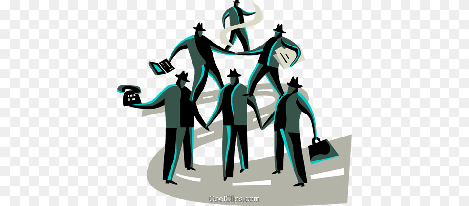 Teamwork And Cooperation Royalty Vector Clip Art Illustration, People, Person, Adult, Male Free Png