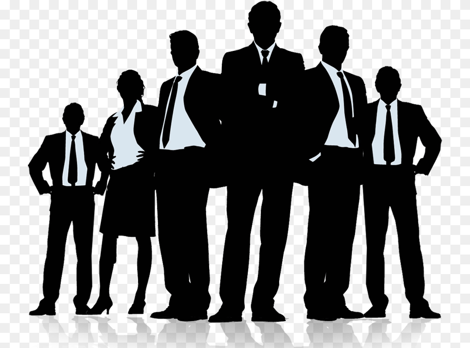 Teamwork Clipart Office Business Group Clipart Business People Silhouette, Accessories, Tie, Clothing, Suit Png