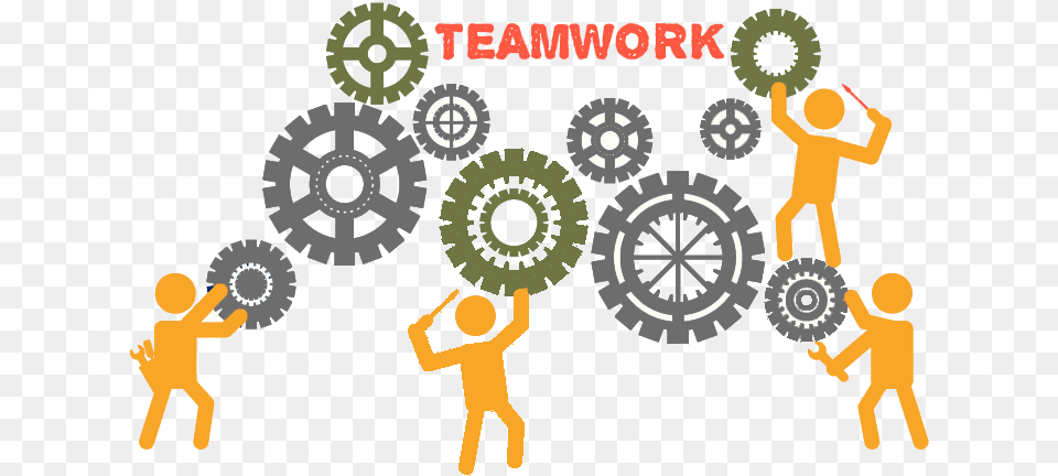 Teamwork Clipart Support System Teamwork Value, Wheel, Spoke, Machine, Person Free Png