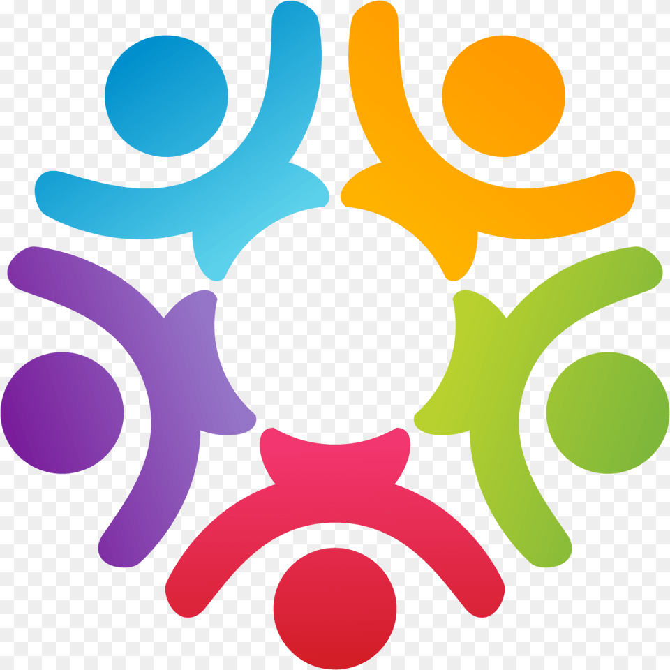 Teamwork Concept People Symbol Vector Logo Template Stick People In A Circle, Art, Graphics, Light Free Png Download