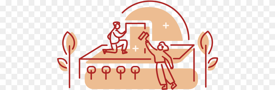 Teamwork Icon Illustration, Person, Architecture, Building, Factory Free Png Download