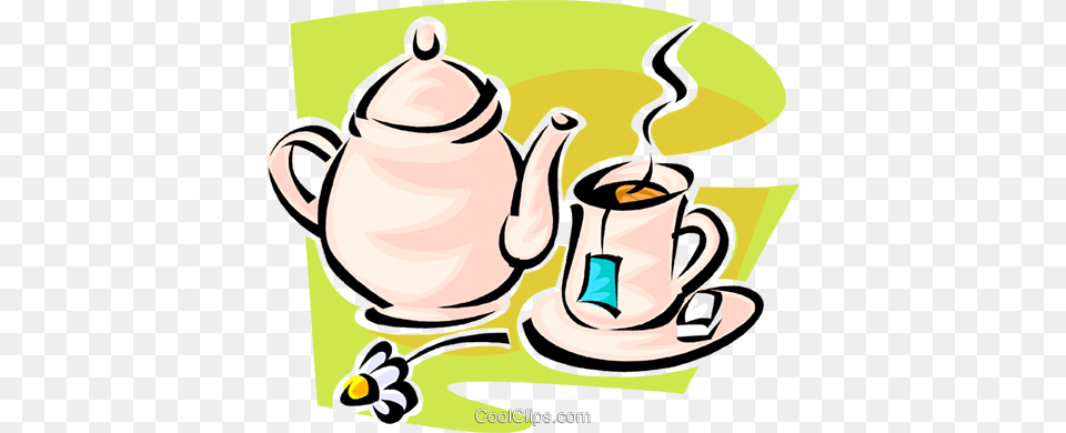 Teapot And Cup Of Tea Royalty Vector Clip Art Illustration, Cookware, Pot, Pottery Png