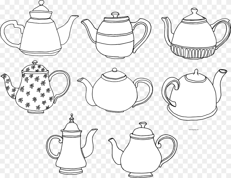 Teapot Basic Black White Clipart Teapot, Cookware, Pot, Pottery Png Image
