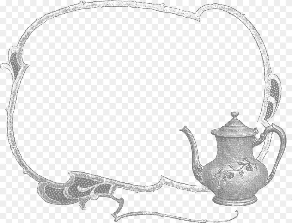 Teapot Border Clipart, Cookware, Pot, Pottery, Stencil Free Png Download