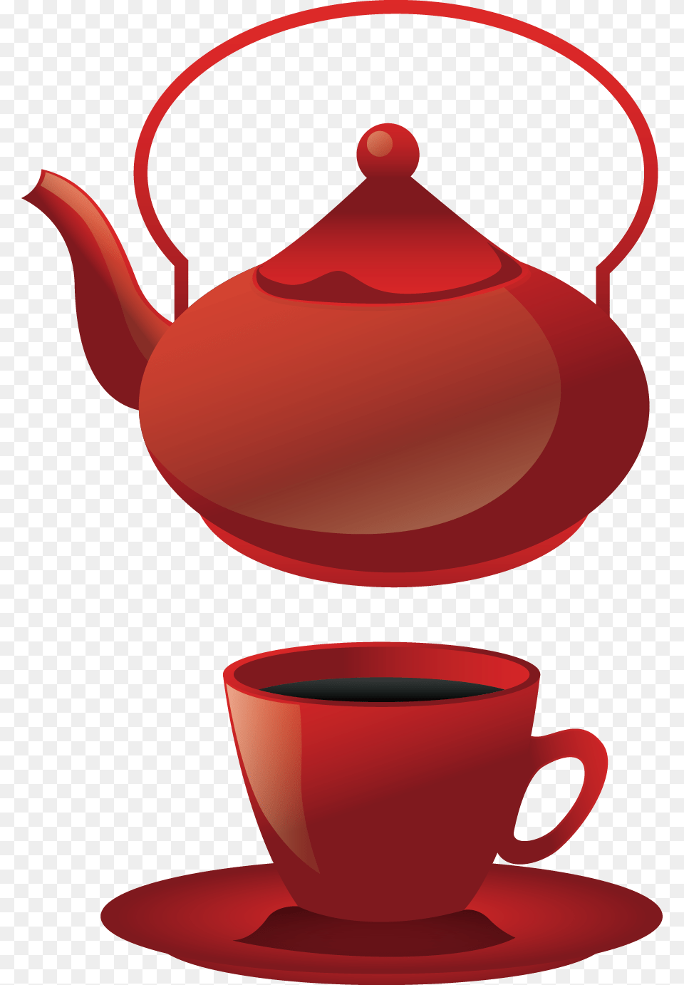 Teapot Coffee Cup Teacup Cup And Teapot Vector, Cookware, Pot, Pottery, Food Png Image