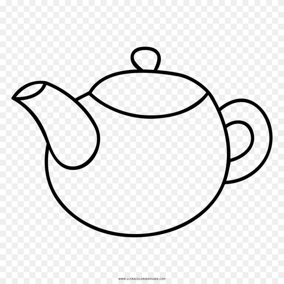 Teapot Coloring, Gray Free Png Download