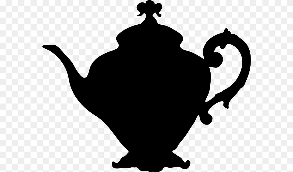 Teapot Silhouette Clipart, Gray Png