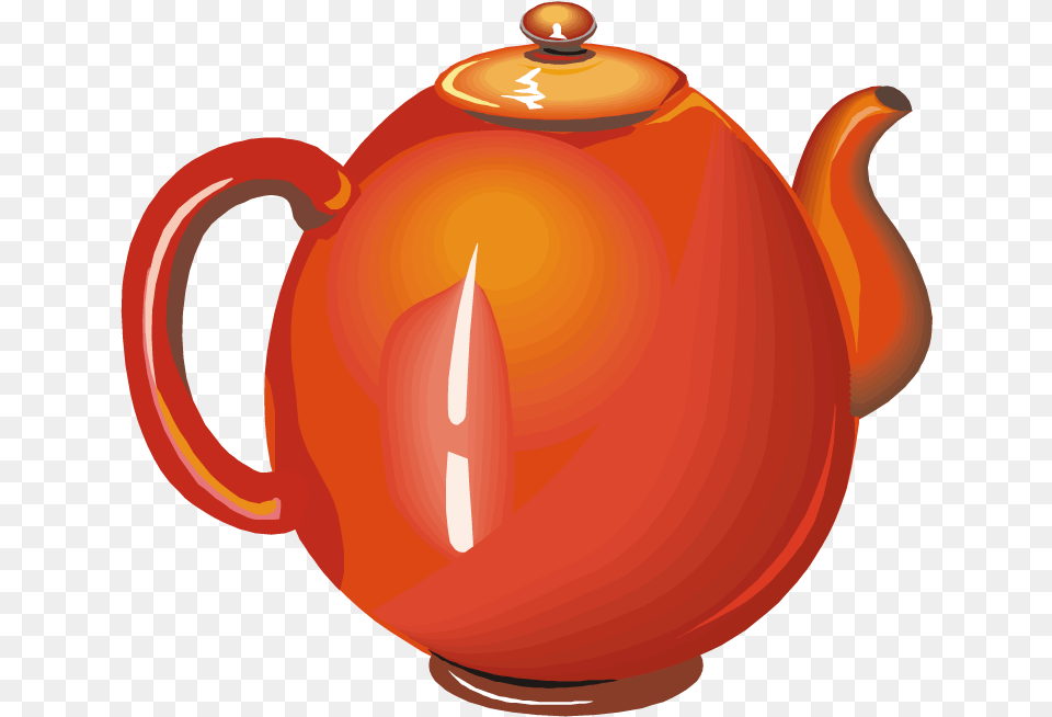 Teapot Transparent Clipart Download Orange Tea Pot, Cookware, Pottery Png Image