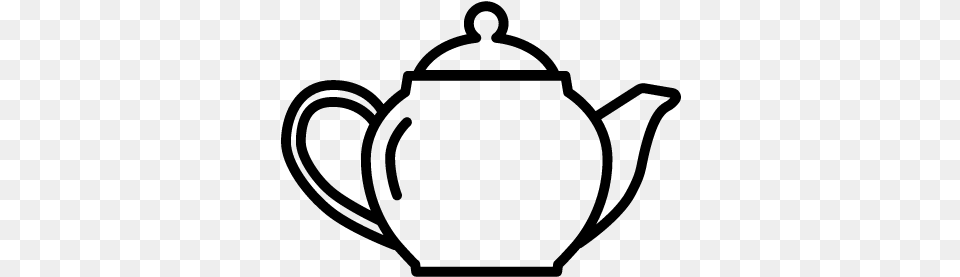 Teapot Vector Tea Pot Outline Clipart, Gray Free Png Download