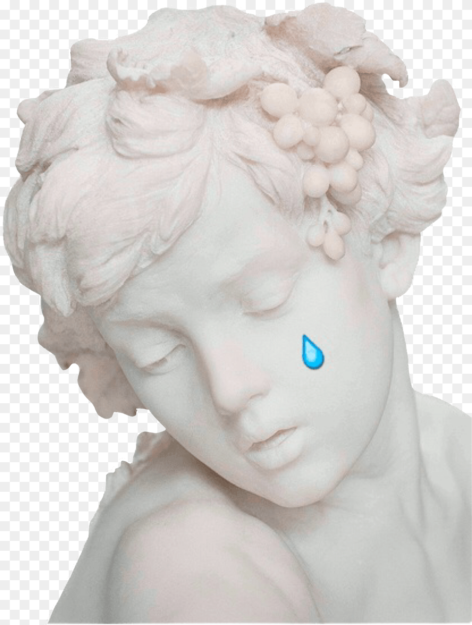 Tear Crying Statue Stone Vintage Aesthetic Tumblr Remix Aesthetic Statue, Baby, Face, Head, Person Free Png