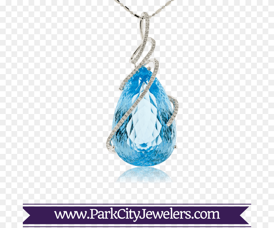 Tear Drop Blue Topaz With Draped Diamonds Pendant Snowflake Necklace Gold Diamond, Accessories, Jewelry, Turquoise Free Png Download