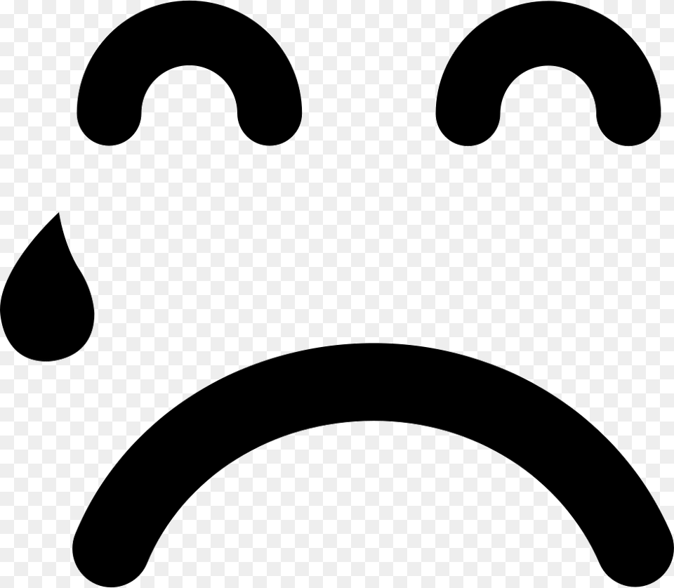 Teardrop Falling On Sad Emoticon Face Icon Free Download, Stencil, Head, Person, Smoke Pipe Png Image