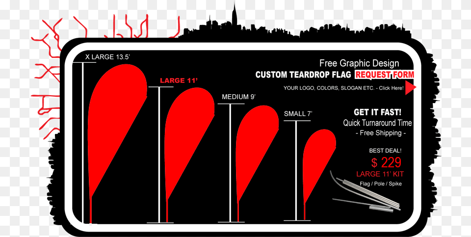 Teardrop Flags Urban Flags2 Red Flag, Text, Cutlery Free Transparent Png