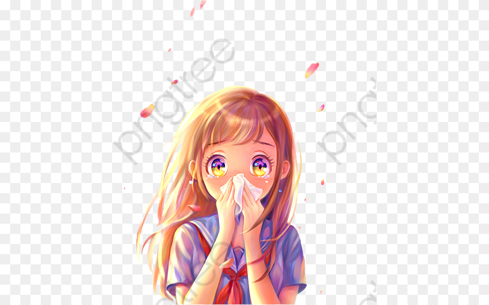 Tears Clipart Mother Anime Little Girl, Book, Comics, Publication, Adult Png Image