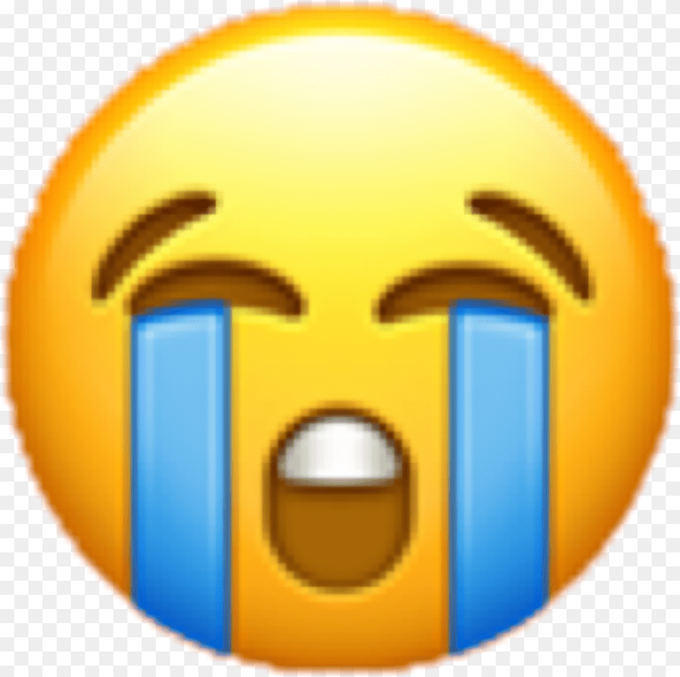 Tears Crying Emoji Yellow Sad Blue Freetoedit Crying Emoji Ios, Sphere, Logo, Badge, Symbol Free Transparent Png