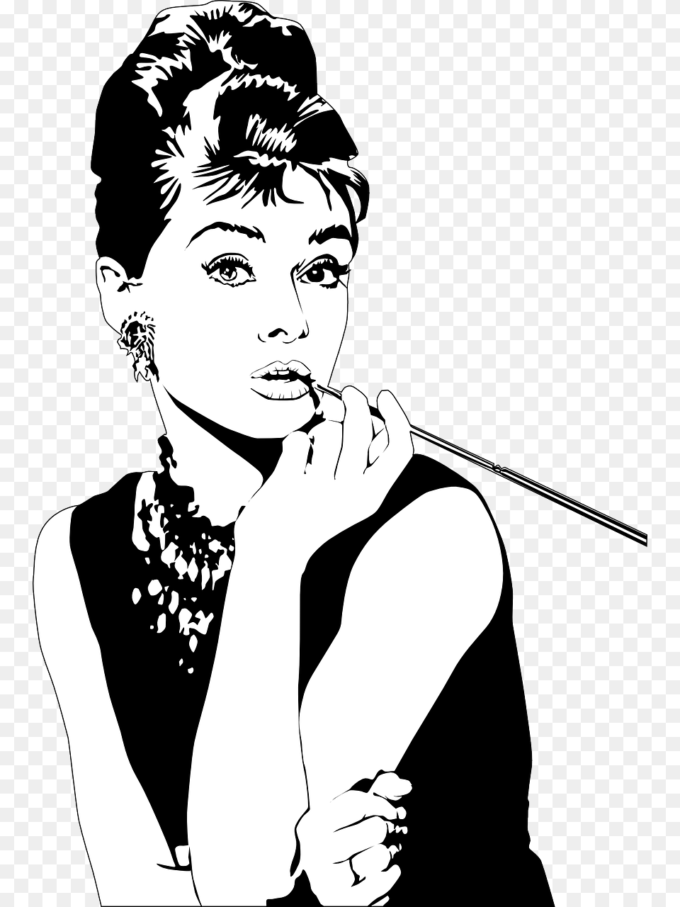 Tears Vector Pop Girl Audrey Hepburn, Stencil, Woman, Adult, Wedding Png Image