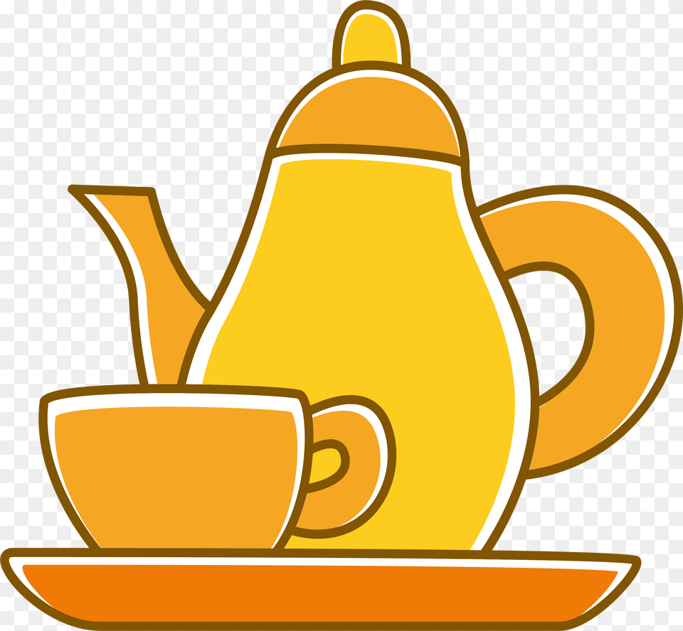 Teaware Coffee Clip Art Tea Set Transprent Cha De Cozinha Amarelo Vetor, Cookware, Pot, Pottery, Teapot Free Transparent Png