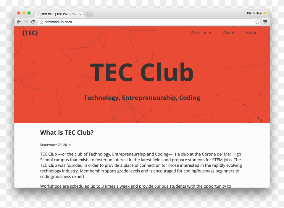 Tec Club Homepage W Particle Network Animation W Particle, File, Webpage, Text, Page Png Image