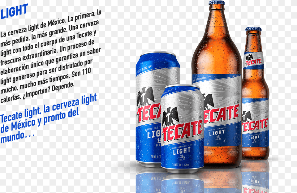 Tecate Light Calorias Tecate Light, Alcohol, Beer, Beverage, Bottle Free Png