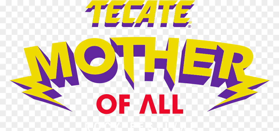 Tecate Mother Of All Rock Festival Logo Monterrey, Purple, Advertisement, Poster, Scoreboard Free Transparent Png