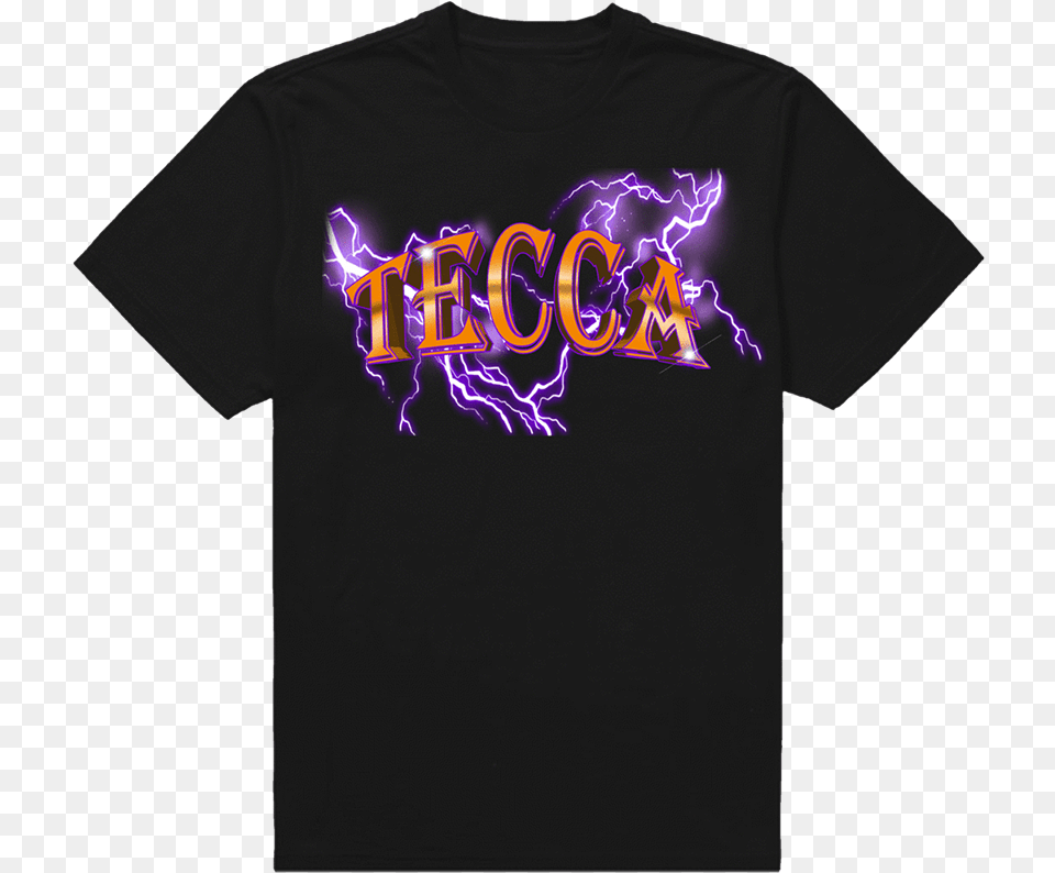 Tecca Lightning Tee Purple Digital Active Shirt, Clothing, T-shirt, Light Free Png