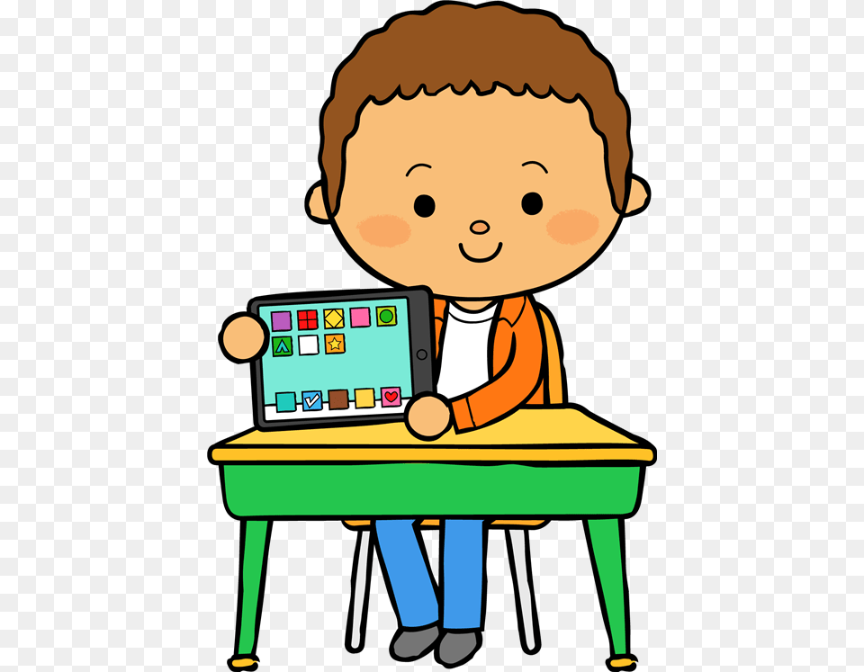 Tech Tech Clipart Download Student Technology Clipart, Baby, Reading, Person, Computer Free Png