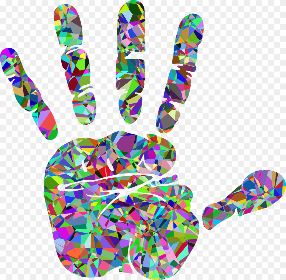 Technicolor Handprint Silhouette Icons, Art, Graphics Free Png