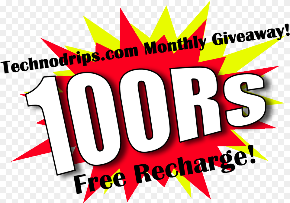 Technodrips 100rs Recharge Giveaway Mobile Recharge Giveaway, Logo, Person Free Png