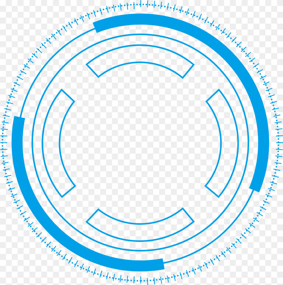 Technology Border Blue Simple Lines And Psd Circle, Machine, Spoke Free Png Download