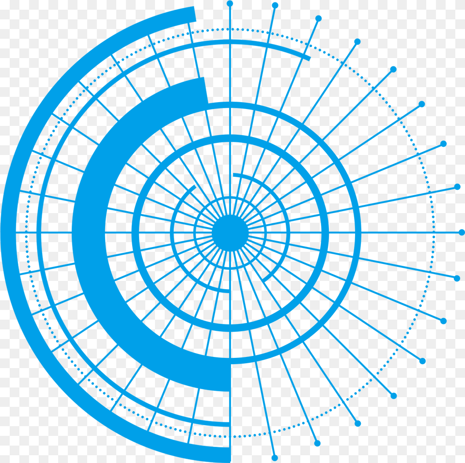 Technology Border Blue Simple Lines And Psd Technology Border Design Circle, Spiral, Machine, Wheel Png
