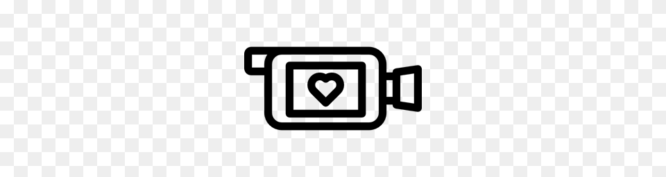 Technology Cam Wedding Heart Video Camera Icon, Gray Free Png Download