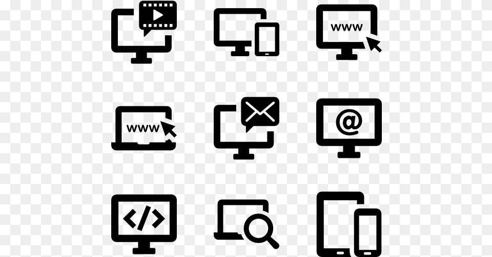 Technology Icon Set Computer Hardware Icons, Gray Free Png Download