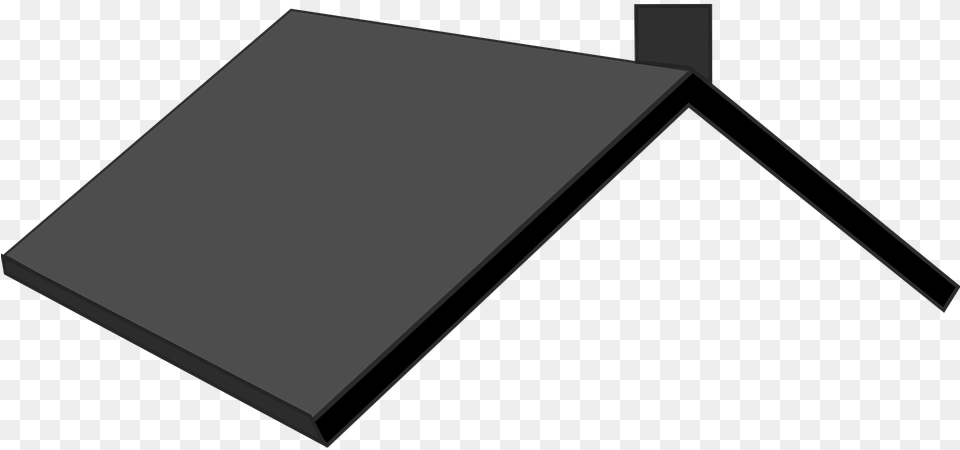 Techo Recubrimiento Portada Gris La Construccin Roof Clipart Black And White, Triangle, Electronics, Screen Png Image