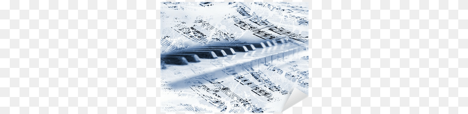 Teclas De Piano Con Notas Musicales Sticker Pixers Piano, Blackboard Png