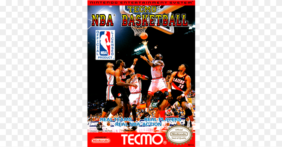 Tecmo Nba Basketball Nes Cover, Advertisement, Adult, Poster, Person Png