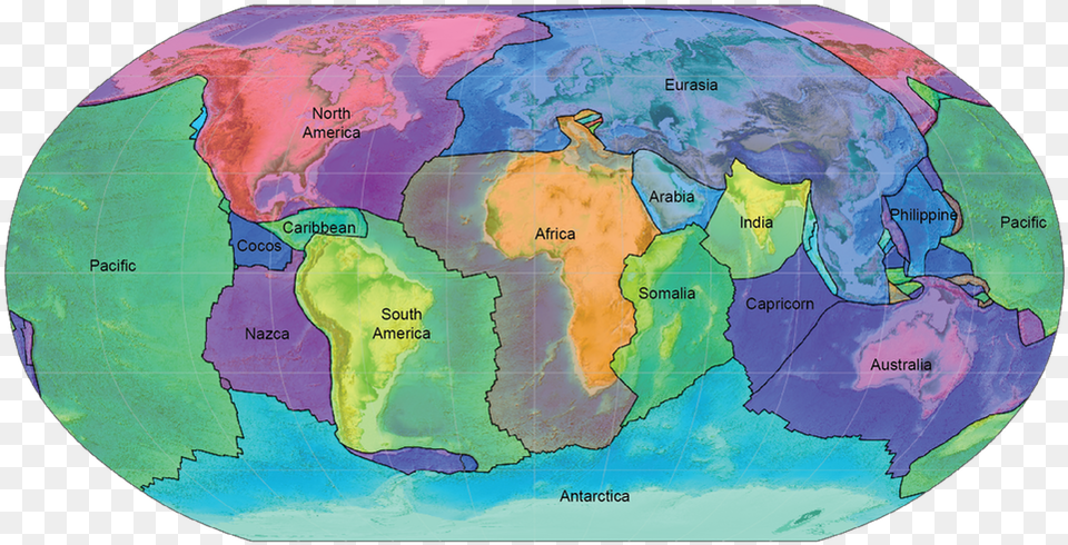 Tectonic Plates Labelled, Chart, Plot, Map, Astronomy Free Png