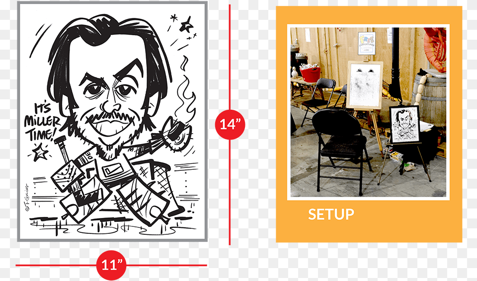 Ted Couling39s Vancouver Caricatures Entertainment, Art, Chair, Person, Furniture Free Png
