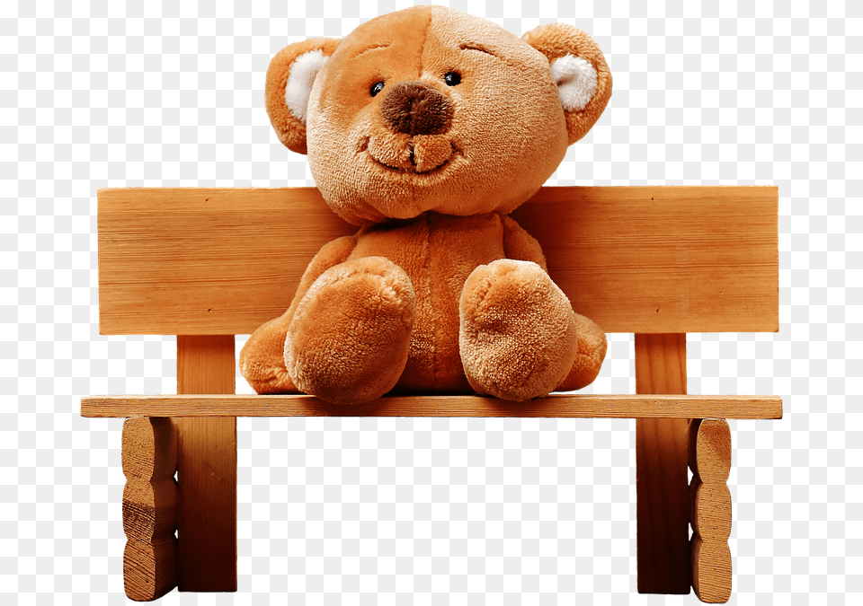 Teddy Bear, Teddy Bear, Toy, Bench, Furniture Png