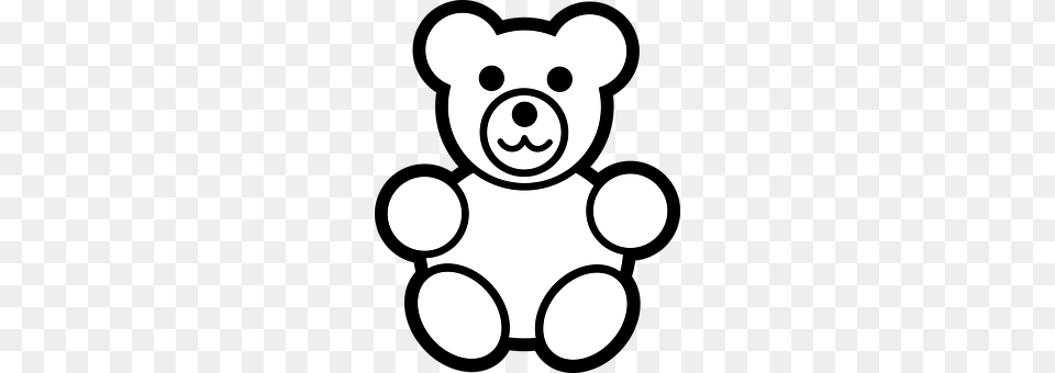 Teddy Bear Stencil, Teddy Bear, Toy, Animal Free Png