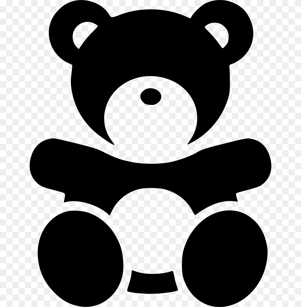 Teddy Bear Black, Stencil Free Transparent Png