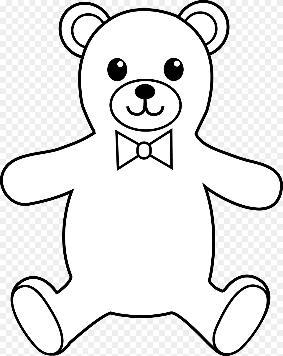 Teddy Bear Black And White Clipart, Furniture, Formal Wear, Chair, Stencil Png Image