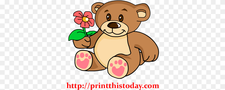 Teddy Bear Clipart Teddy Bear With Flowers Clipart, Animal, Mammal, Wildlife, Teddy Bear Free Png Download