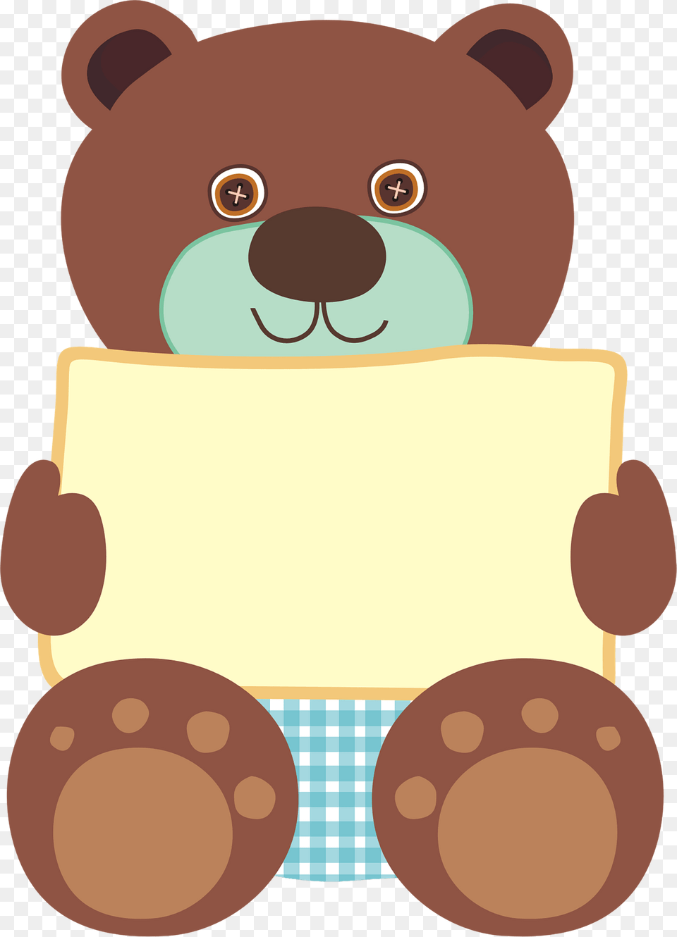 Teddy Bear Holding Blank Sign Clipart, Teddy Bear, Toy Free Transparent Png