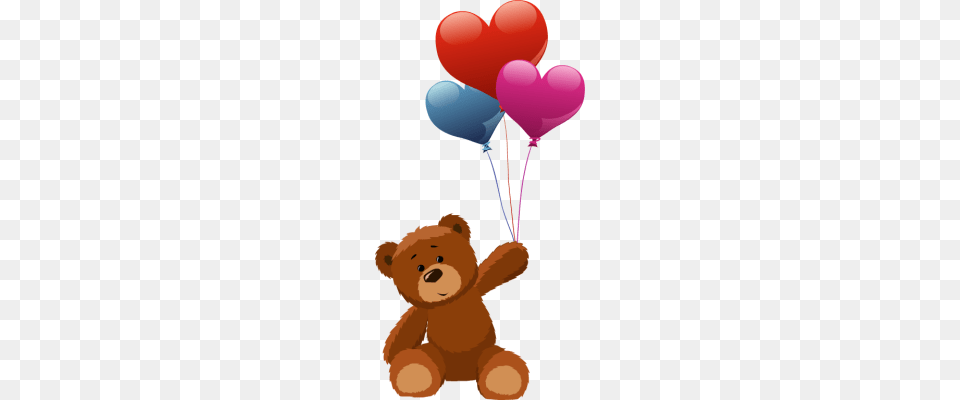 Teddy Bear Holding Heart Balloons Whimsical, Balloon, Teddy Bear, Toy Free Transparent Png