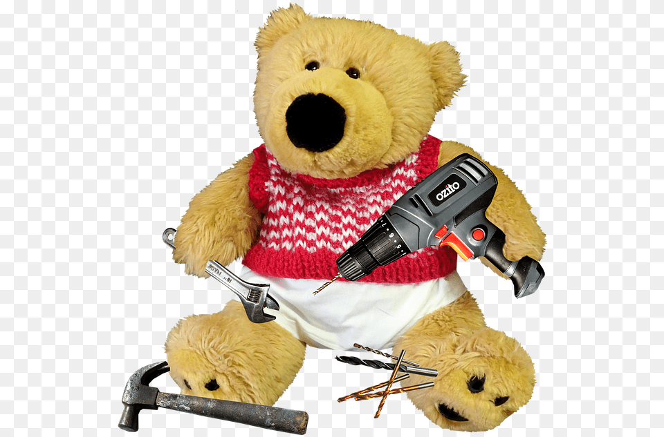 Teddy Bear Toy Cute Tools Handyman Repairs Teddy Bear With Tools, Teddy Bear Png